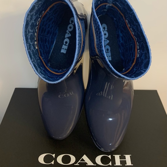 Brand New Coach Rivington Rubber Short Rain Boots 7 B/Narrow Fit/Size Up - Picture 7 of 12